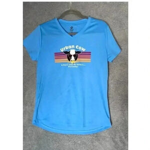 Urban Cow Women's Running Exercise Shirt With Cow Image‎ - Large